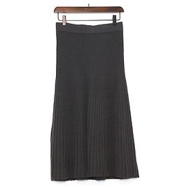 Lanvin Falda larga plisada de algodón gris Castaño