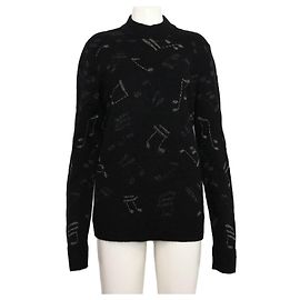 Saint Laurent Strickware für Damen mit schwarzen Perlen-Details Schwarz