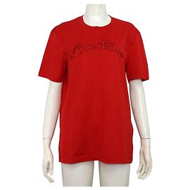 Louis Vuitton Camiseta para mujer con logotipo rojo bordado Roja