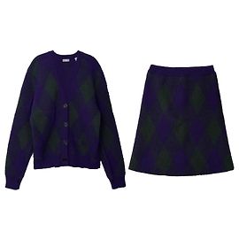 Burberry Argyle Wollcardigan-Rock-Set Braun