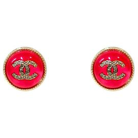 Chanel Pink Coco Mark Runde Ohrringe Pink