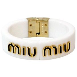 Miu Miu Weißes Armband Bangle Weiß