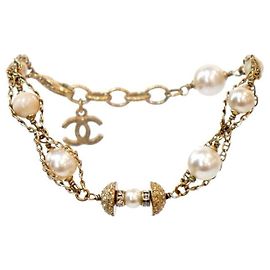 Chanel Perlenarmband CC Gold Golden