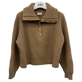 Céline Woll-Kaschmir-Strickpullover Braun