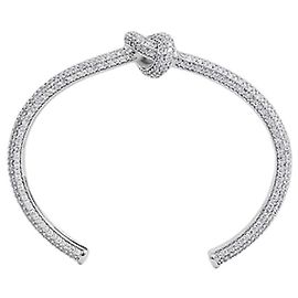 Céline Bracciale Note Sparkle Cuff Strass Ottone Finitura Rodio Silver Argento