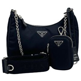 Prada Borsa a tracolla e spalla Multi Hobo in Re-Nylon Nero