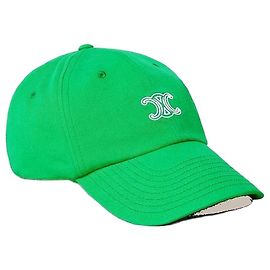 Céline Boné Triomphe Richelieu em sarja de algodão leve Sprite Green Verde