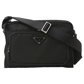 Prada Triangle Logo Nylon Shoulder Bag Black
