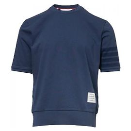 Thom Browne Camiseta de punto de algodón Azul