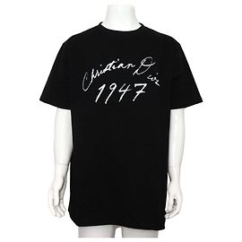 Dior Camiseta Unisex de Algodón Negra con Logotipo Blanco Negro