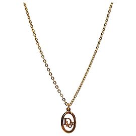 Dior Round Oblique Gold Halskette Golden
