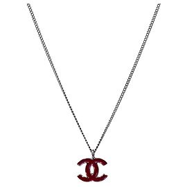 Chanel Collana CC Argento Rosa Rosa