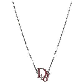 Dior Colar Silver Cubic Oblique Rosa Rosa