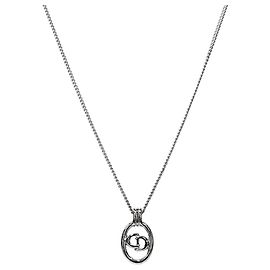 Dior Round CD Silver Halskette Silber