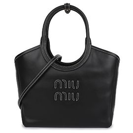 Miu Miu Saco tote de couro para mulher Preto