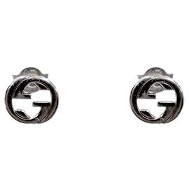 Gucci Interlocking Silver Earrings Silvery