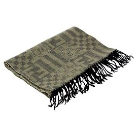 Fendi Cachecol FF Khaki Marrom