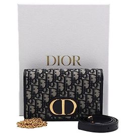 Dior Borsa cintura Montaigne Two-in-One con tracolla e catena dorata Blu