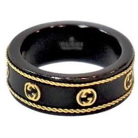 Gucci Gold Icon Ring Schwarz