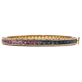 Dolce & Gabbana Pulseira Arco-Íris em Ouro Amarelo e Safiras Multicores para Mulher Multicor