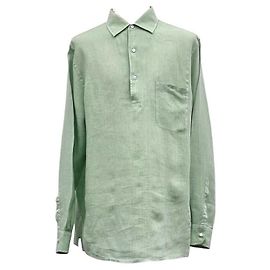 Loro Piana Camiseta con cuello de lino Blanco