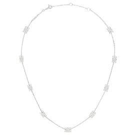 Céline Mini Triomphe Halskette Messing Rhodium-Finish Silber Silber