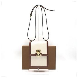 Burberry Borsa a tracolla e crossbody Robin in pelle e tela di cotone Marrone