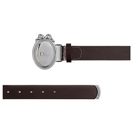 Dior Cintura Médalion in vitello liscio marrone Marrone