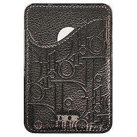 Dior Saddle Magnetic Card Holder Black Gravity Leather Black
