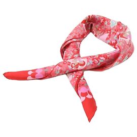 Louis Vuitton Sciarpa a fiori rosso e rosa Rosso