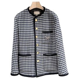 Gucci Wolljacke Gingham
Jacke mit Interlocking-Karo Braun