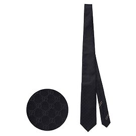 Gucci Black GG Silk Tie Black