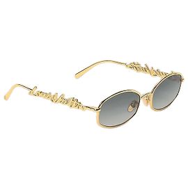 Louis Vuitton Óculos de sol redondos de metal Dourado