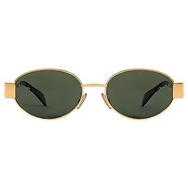 Céline Triomphe Sonnenbrille Metal Gold Green Grün