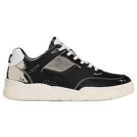 Céline Sneakers basse stringate in vitello e mesh Nero Nero