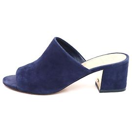 Tory Burch Mules e pantofole platform con zeppa in camoscio Blu
