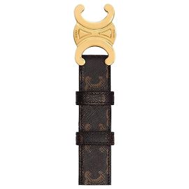 Céline Cinturón Trionf Canvas Tan Castaño