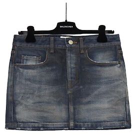 Balenciaga Denim Minirock Mehrfarben