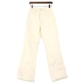 Isabel Marant Ivory Pocket Patch Women's Denim Pants White