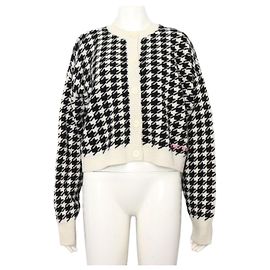 Miu Miu Strickcardigan aus Kaschmir mit Hahnentritt-Muster in Schwarz für Damen Schwarz