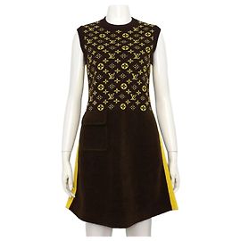 Louis Vuitton Vestido de punto para mujer con gráfico de monograma Multicolor