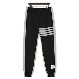 Thom Browne Pantaloni jogger colorblock da uomo in cotone loopback nero Nero