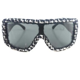 Chanel Óculos de sol CC Tweed Marrom