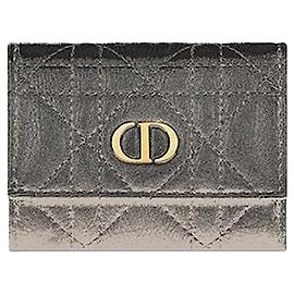 Dior Portafoglio Caro Veronia Pelle di vitello morbida nera Nero