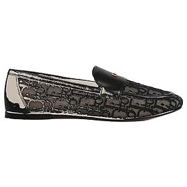 Dior Cadence Loafers Black Oblique Embroidered Mesh Black