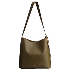 Dior mala Bucket Medallion Medium Khaki em Pele de Bezerro Grão Marrom