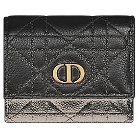 Dior Carlo Hibiscus Wallet Black Soft Cannage Calfskin Black