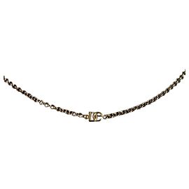 Dolce & Gabbana Collier chaîne avec logo DG en métal doré Doré