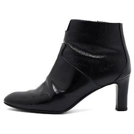Hermès Botines de cuero charol negro Negro