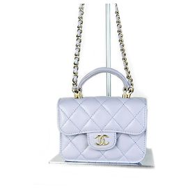 Chanel Top Handle Chain Wallet WOC White